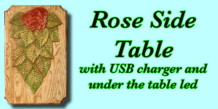 Rose Side Table carving